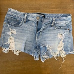 Frayed Distressed Jean Shorts